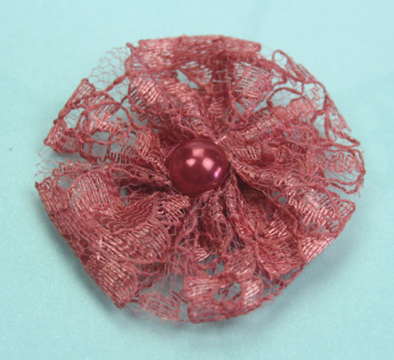 GT-3.5cm Red Lace Pearl Flower